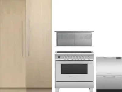 5 Piece Package Includes Refrigerator, Freezer, Range, Hood And Dishwasher